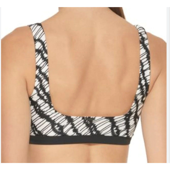 DKNY 2 PC Set Black & White High Waist Swim Bikini Top & Bottom Large / XL NWT - Picture 8 of 9